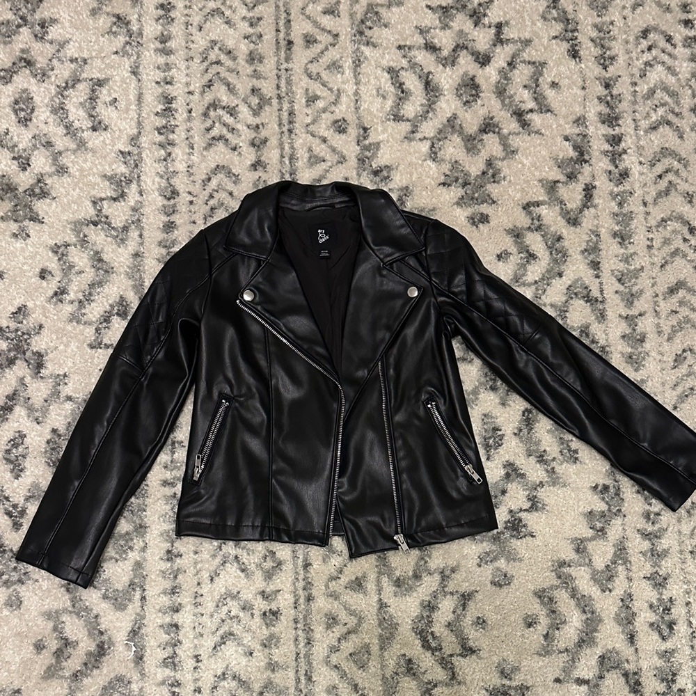 Art Class Sleek Black Leather Jacket Girls 7/8